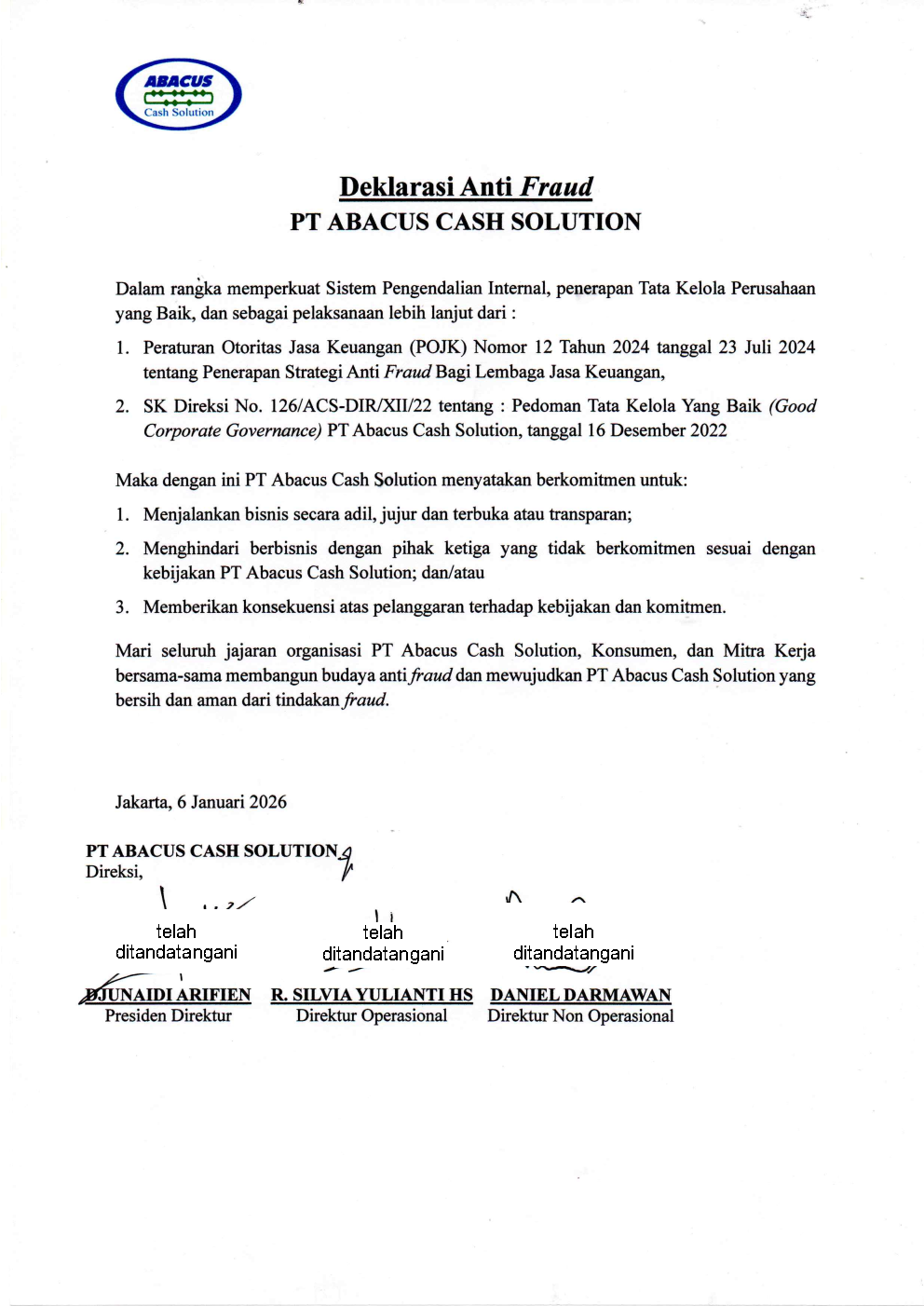 Deklarasi Anti Fraud